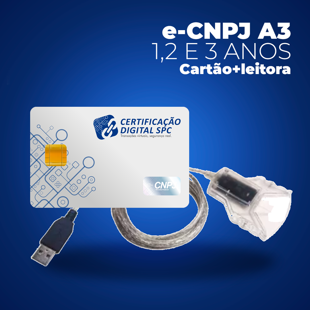 Certificado Digital e-cnpj a3 - cartão + leitora